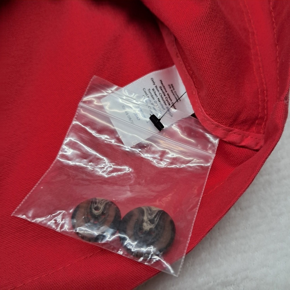 NWOT Talbots Tailored Utility Jacket Womens XL Red Canvas Field Coat Button Up - Picture 8 of 11